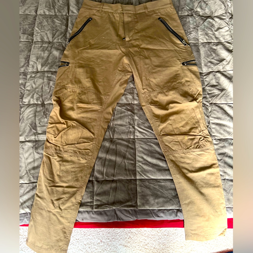 Balmain Khaki zipper pants